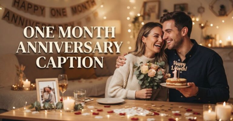 one month anniversary caption
